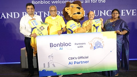(L-R) Avinash Sridharan - CFO , CSK; KS Viswanathan - Managing Director, CSK Mascot; Durai Appadurai - Co founder, Managing Director, Bonbloc technologies Senior Director, Branding , Bonbloc technologies; JamunaDevi Dhayanidhi - Senior Director, Branding, Bonbloc Technlogies