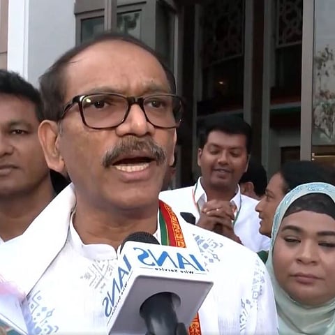 Congress in charge of Tamil Nadu Girish Chodankar addressing media persons in Delhi on Tuesday