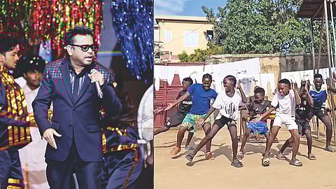 AR Rahaman and screengrab from the video shared by the chilldren