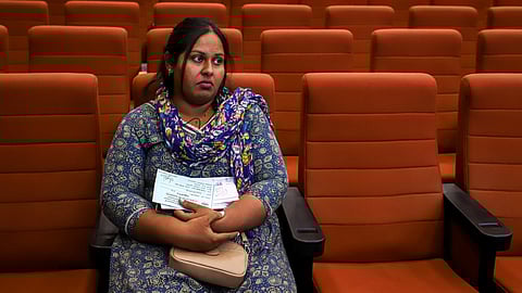 Roopavathy of Purasawalkam attends the lucky draw in Ripon Building on Thursday