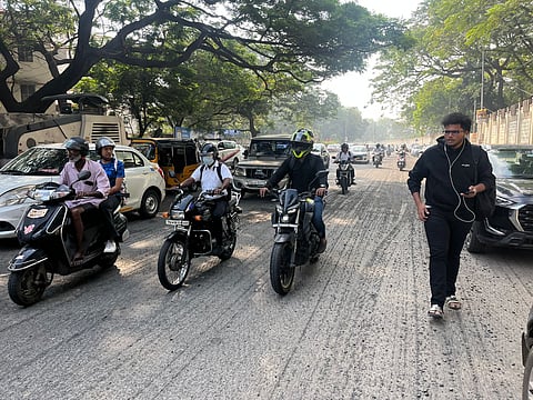 Milled stretch on Tank Bund Road