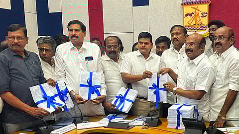 District Election Officer and GCC Commissioner Kumaragurubaran
releasing the final voter list in Chennai on Monday