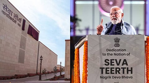 Prime Minister Narendra Modi at Seva Teerth, the new PMO complex.