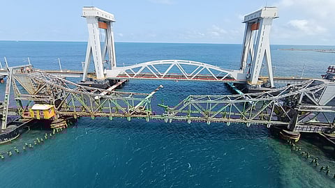 Historic Pamban old lift bridge