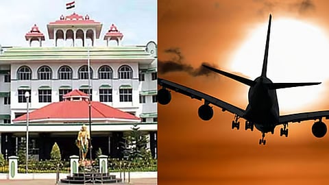 (L) Madurai Bench of the Madras High Court, (R) Representative image of a flight
