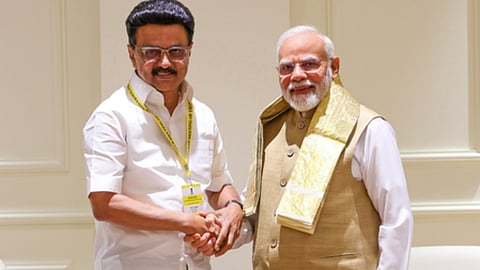 (L-R) MK Stalin and PM Modi