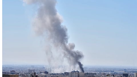 Smoke from the affected area in Tehran