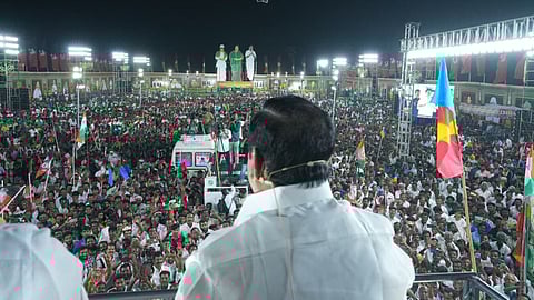 AIADMK general secretary Edappadi Palaniswami addressing supporters
