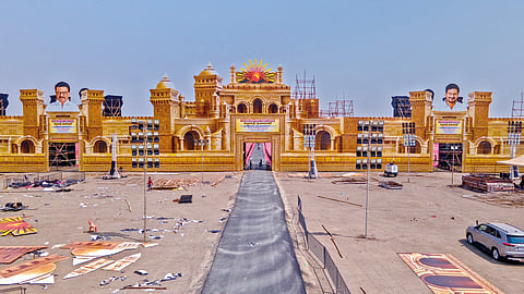 Preparations under way for DMK conference at a venue in Siruganur in Tiruchy on Sunday