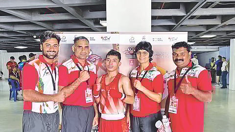 Indian pugilist Ambekar celebrates victory