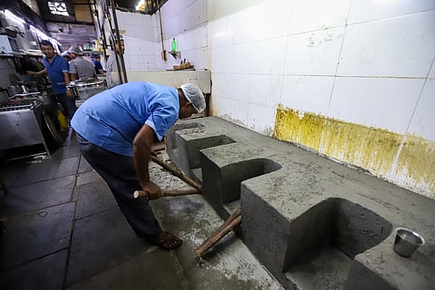 A restaurant in Nungambakkam installing wood stoves