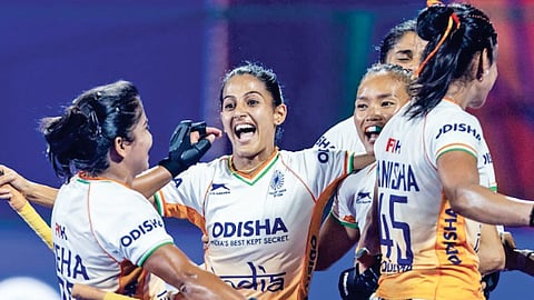 India players are elated after scoring against Italy