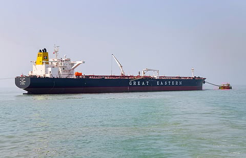 Kutch: Indian vessel 'Jag Laadki' carrying 80,800 metric tonnes of crude oil arrives at Mundra Port