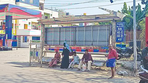 Commuters are left with damaged seating in Anjaneyar bus stop on Demellows Road