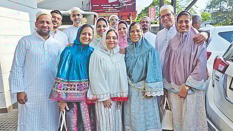 Zaineb (third from right) with family and friends