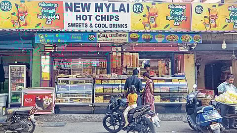 A snack shop in the city