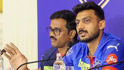 Delhi Capitals captain Axar Patel during a press conference ahead of the IPL 2026 season, in New Delhi, Monday, March 23, 2026