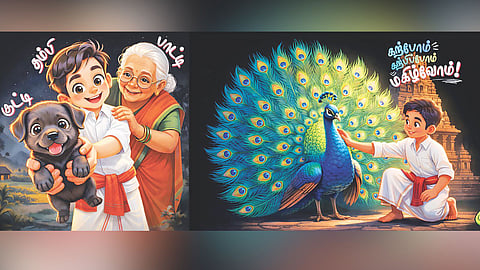 Thambi, Paati and Kutti from Imagine Tamil