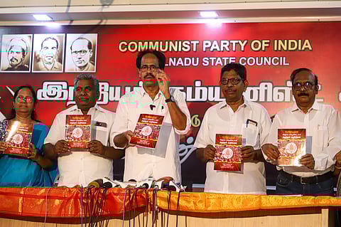 The Communist Party of India (CPI) Tamil Nadu State Council released its election manifesto for the 2026 assembly elections at Balan illam, T Nagar.