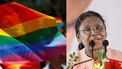 LGBTQ+ flag and President Draupadi Murmu