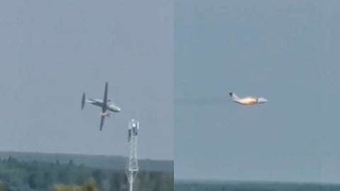 Russian military plane crashes
