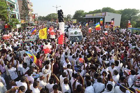 AIADMK general secretary Edappadi Palaniswami canvassing votes for party candidate on Friday