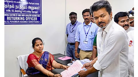 Vijay filling nomination in Tiruchy
