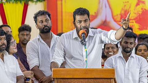 TVK general secretary Aadhav Arjuna