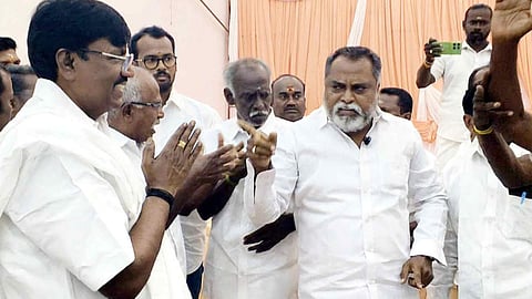 Congress party cadre protested against Viswanathan filing nomination in Melur on Monday