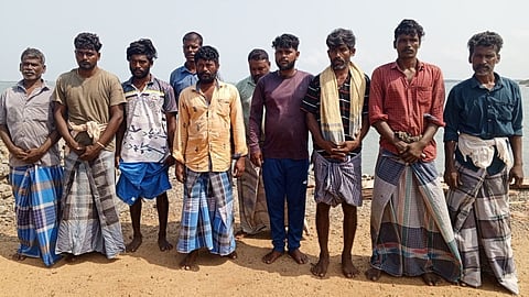 The arrested Tamil Nadu fishermen by Sri Lankan Navy