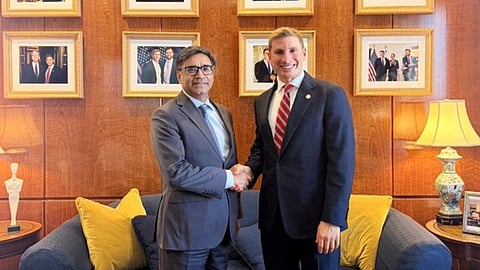 Foreign Secretary Vikram Misri with US Under Secretary of State for Economic Affairs Jacob S Helberg
