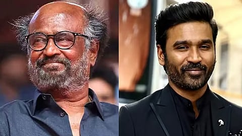 (L) Actor Rajinikanth, (R) Actor Dhanush