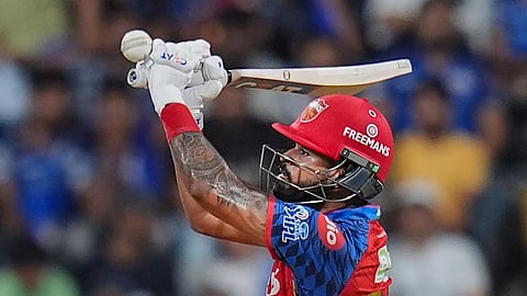 Punjab Kings' captain Shreyas Iyer plays a shot during the Indian Premier League (IPL) 2026 T20 cricket match between Mumbai Indians and Punjab Kings, at Wankhede Stadium in Mumbai