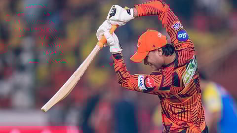 Sunrisers Hyderabad's Abhishek Sharma during a warm up session ahead of the Indian Premier League (IPL) 2026 T20 cricket match between Sunrisers Hyderabad and Chennai Super Kings
