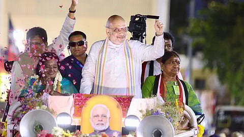 Amit Shah campaigns in support of party candidate from Mylapore constituency Tamilisai Soundararajan