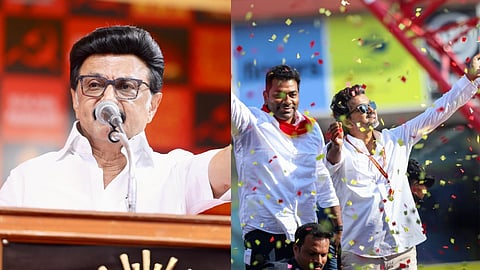 CM MK Stalin (L), TVK leader Vijay (R)