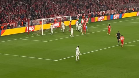 Screen grab from the game between Real Madrid vs Bayern Munich