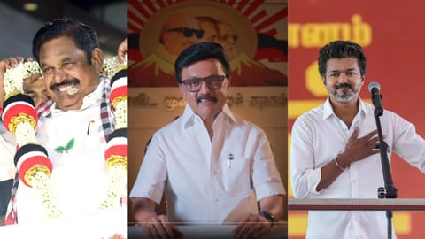 AIADMK general secretary Edappadi K Palaniswami, Tamil Nadu CM MK Stalin and TVK chief Vijay