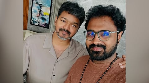 Editor Pradeep E Raghav with Vijay