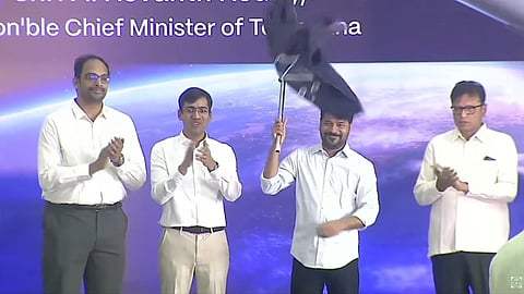 Telangana CM Revanth Reddy flags off flight hardware of Skyroot's Vikram-1 orbital rocket in Hyderabad