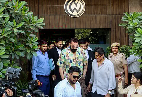 Bollywood actor Sanjay Dutt arrives at the National Commission for Women (NCW) office after being summoned over alleged obscenity in a song from the film 'KD: The Devil'
