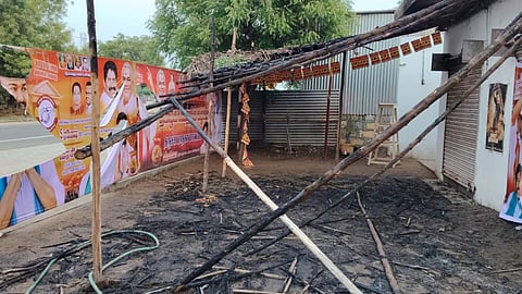 Damaged TVK office in Srirangam