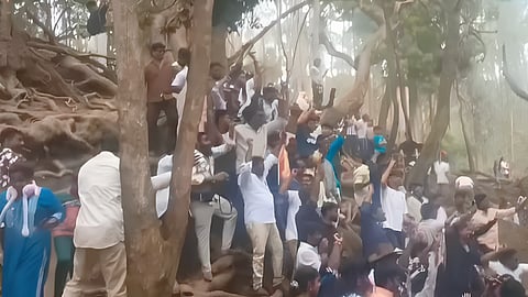 The video of the commotion at Guna Caves was posted online and has gone viral.
