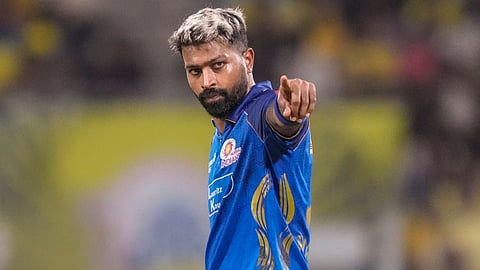 Mumbai Indians' captain Hardik Pandya during an Indian Premier League (IPL) 2026 T20 cricket match between Chennai Super Kings and Mumbai Indians, in Chennai, Tamil Nadu, Saturday, May 2, 2026