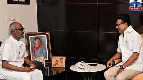 Rajinikanth and MK Stalin