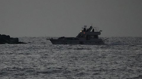Israeli naval forces sail a confiscated Gaza-bound flotilla boat into Israel's Ashdod port after intercepting the vessel on the Mediterranean Sea