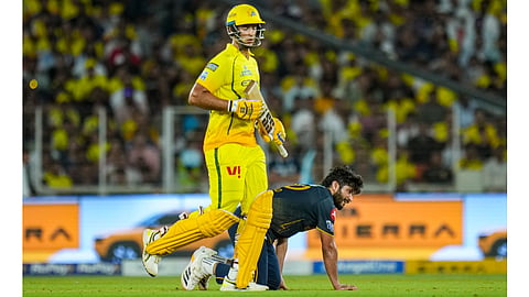 Chennai Super Kings' Shivam Dube takes a run during the Indian Premier League (IPL) 2026 T20 cricket match between Gujarat Titans and Chennai Super Kings, in Ahmedabad, Gujarat, Thursday, May 21, 2026