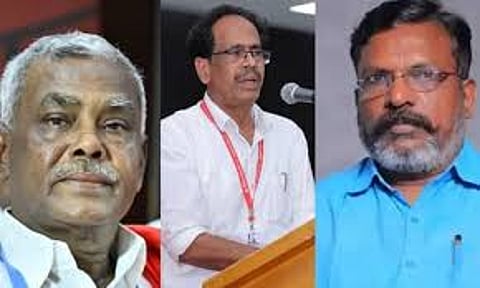 (L-R) P Shanmugam, M Veerapandian, Thol Thirumavalavan