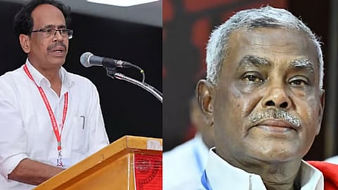 CPM P Shanmugam(L) and CPI M Veerapandian (R)