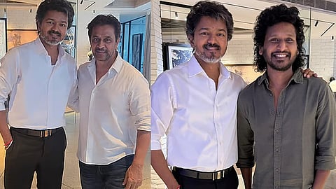 CM Vijay with Actor Arjun and director Lokesh Kanagaraj